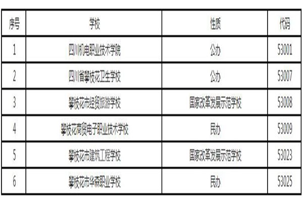 攀枝花职高学院招生